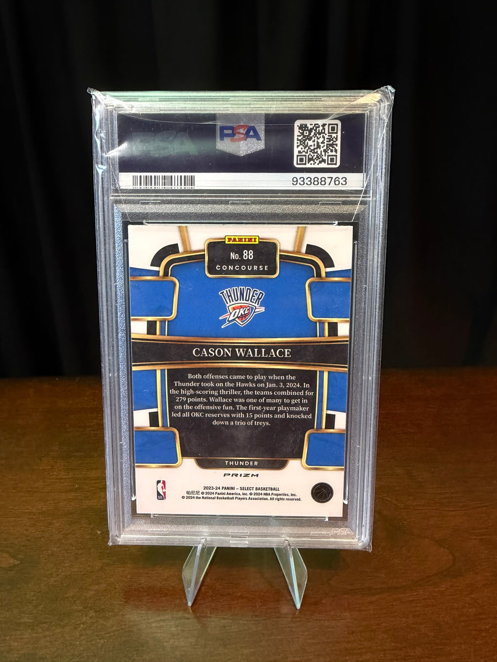 2023 Panini Select Cason Wallace Blue Cracked Ice Prizm Rookie - #80 - PSA 10 GEM MT