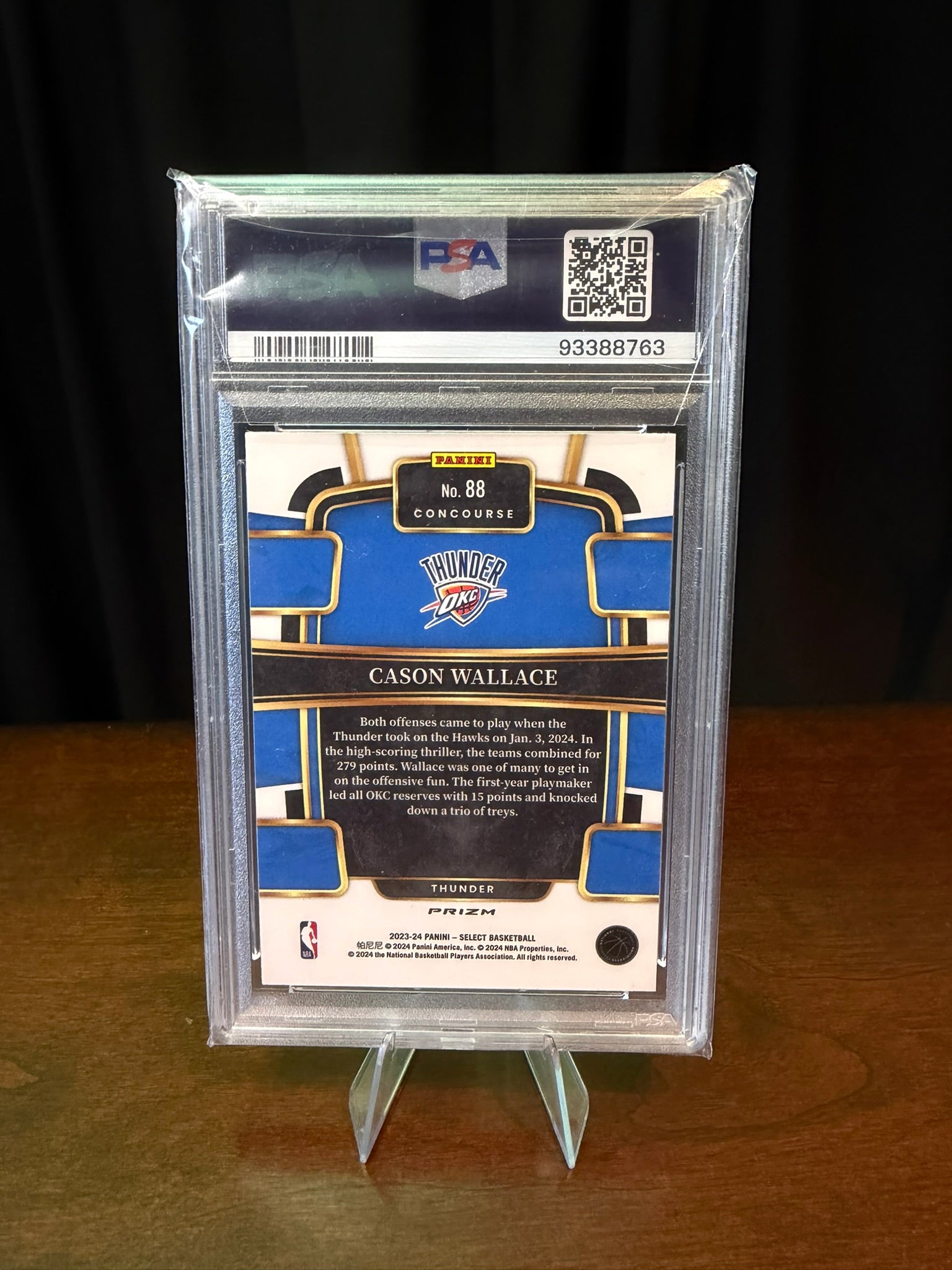 2023 Panini Select Cason Wallace Blue Cracked Ice Prizm Rookie - #80 - PSA 10 GEM MT