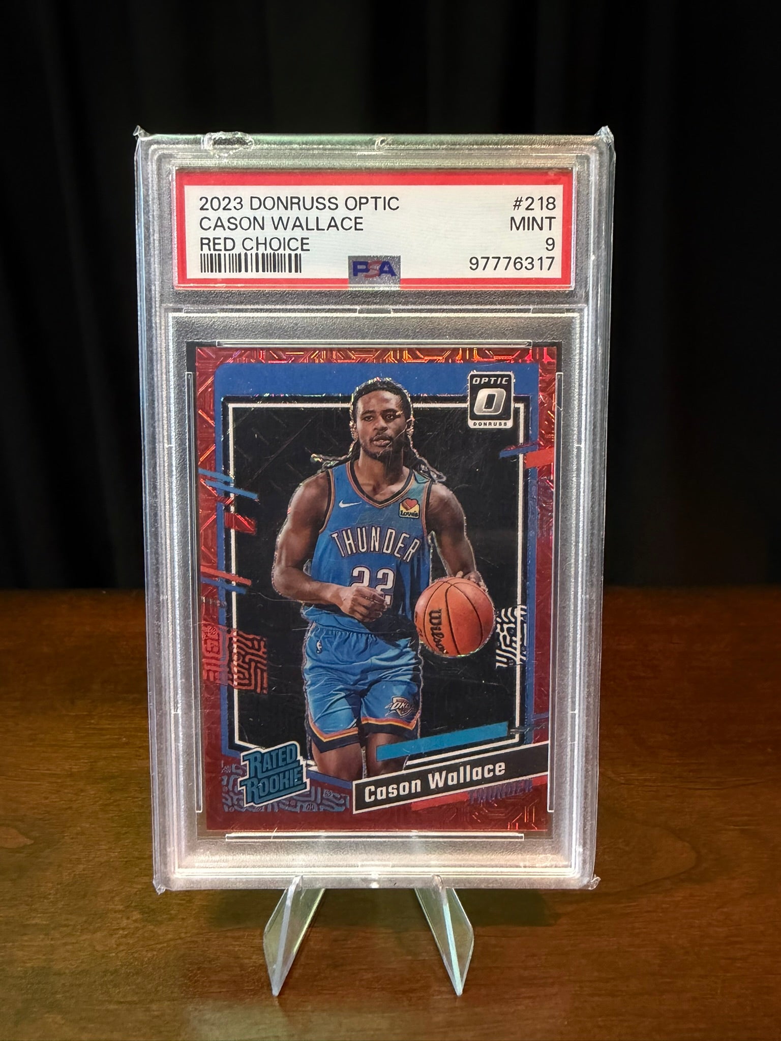 2023 Panini Donruss Optic Cason Wallace Red Choice #218 - /88 - PSA 9 MINT