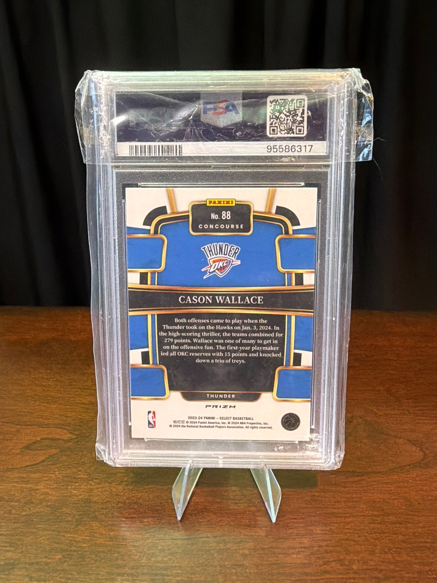 2023 Panini Select Cason Wallace Green Ice #88 Rookie - PSA 9 MINT