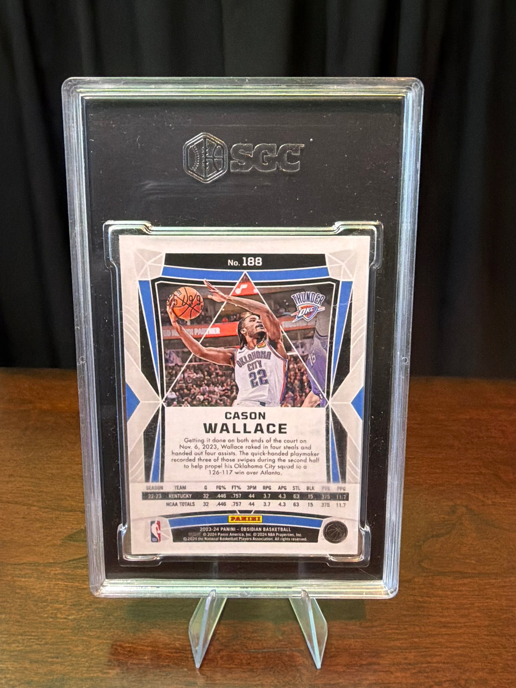 2023 Panini Obsidian Cason Wallace #188 Electric Etch Orange Flood #188 - 85/99 - SGC 9.5