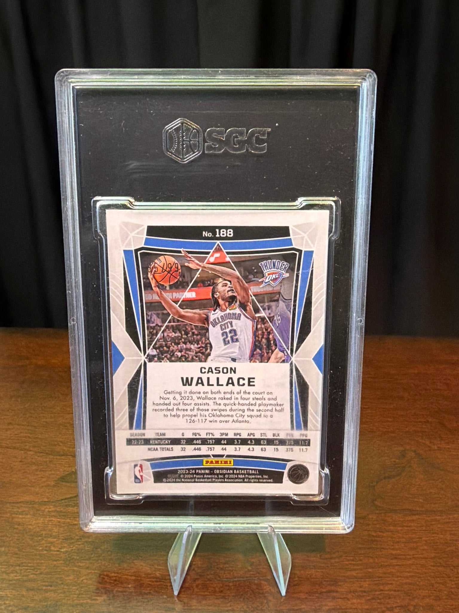 2023 Panini Obsidian Cason Wallace #188 Electric Etch Orange Flood #188 - 85/99 - SGC 9.5