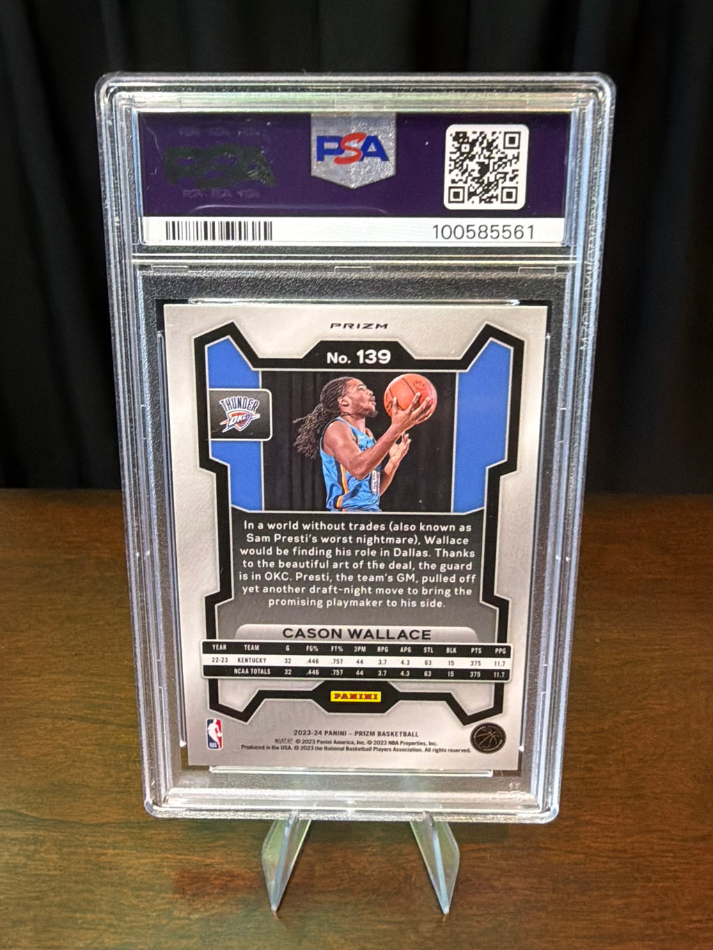 2023 Panini Prizm Cason Wallace Orange Ice  #139 - PSA 9 MINT