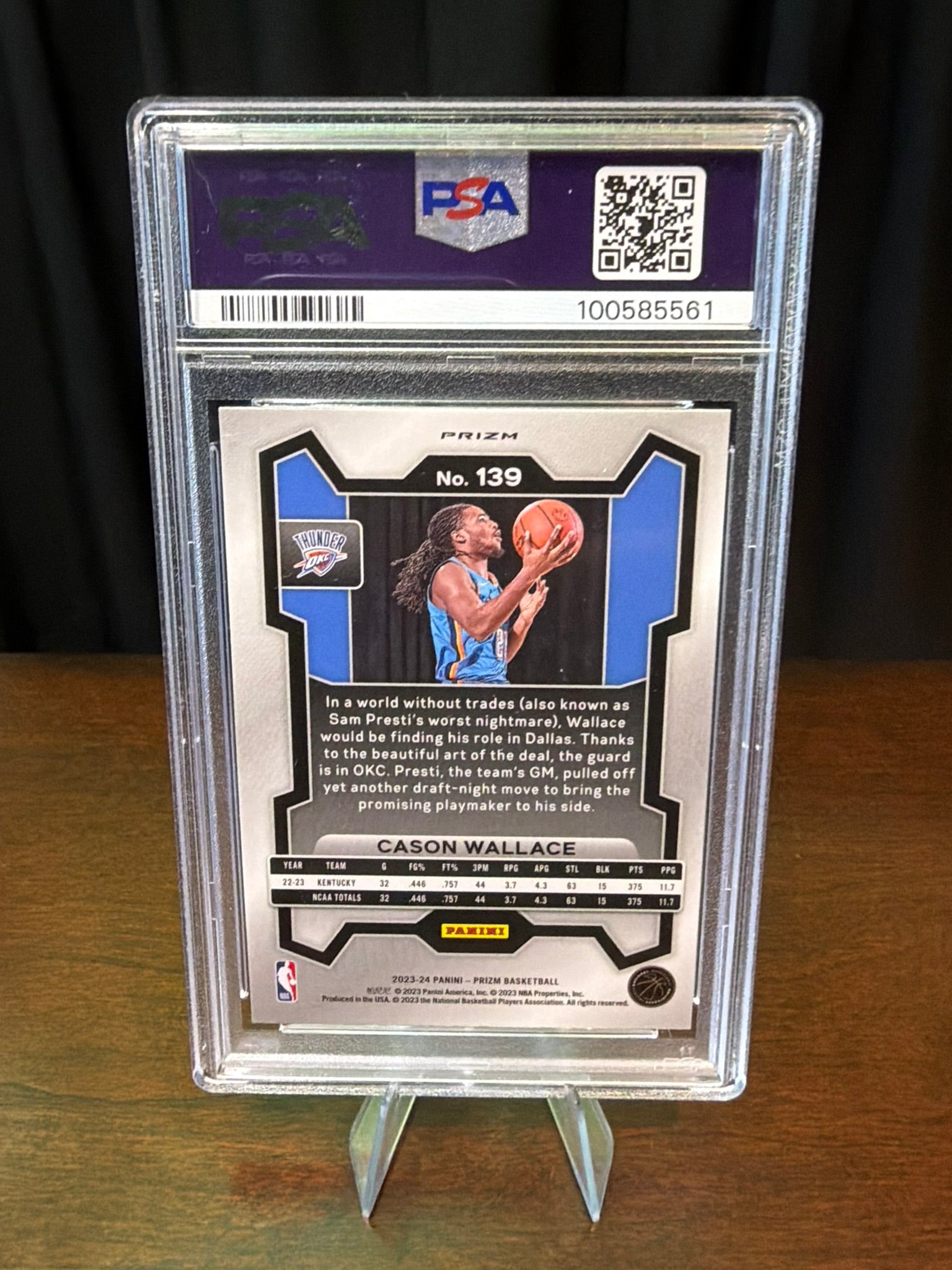 2023 Panini Prizm Cason Wallace Orange Ice  #139 - PSA 9 MINT
