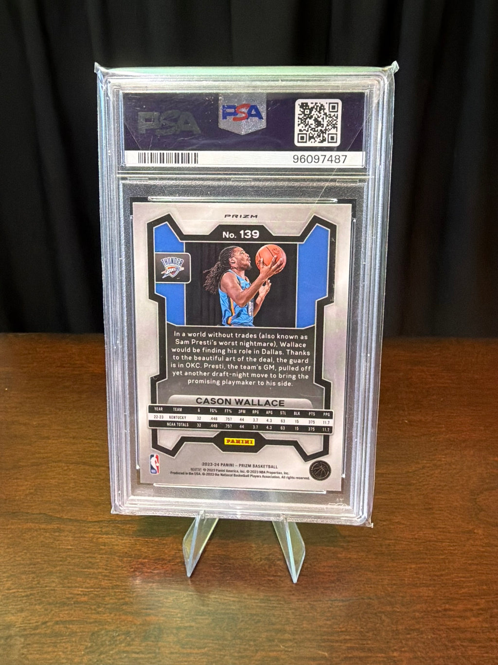 2023 Panini Prizm Cason Wallace - #139 - Silver Prizm - PSA 9 MINT
