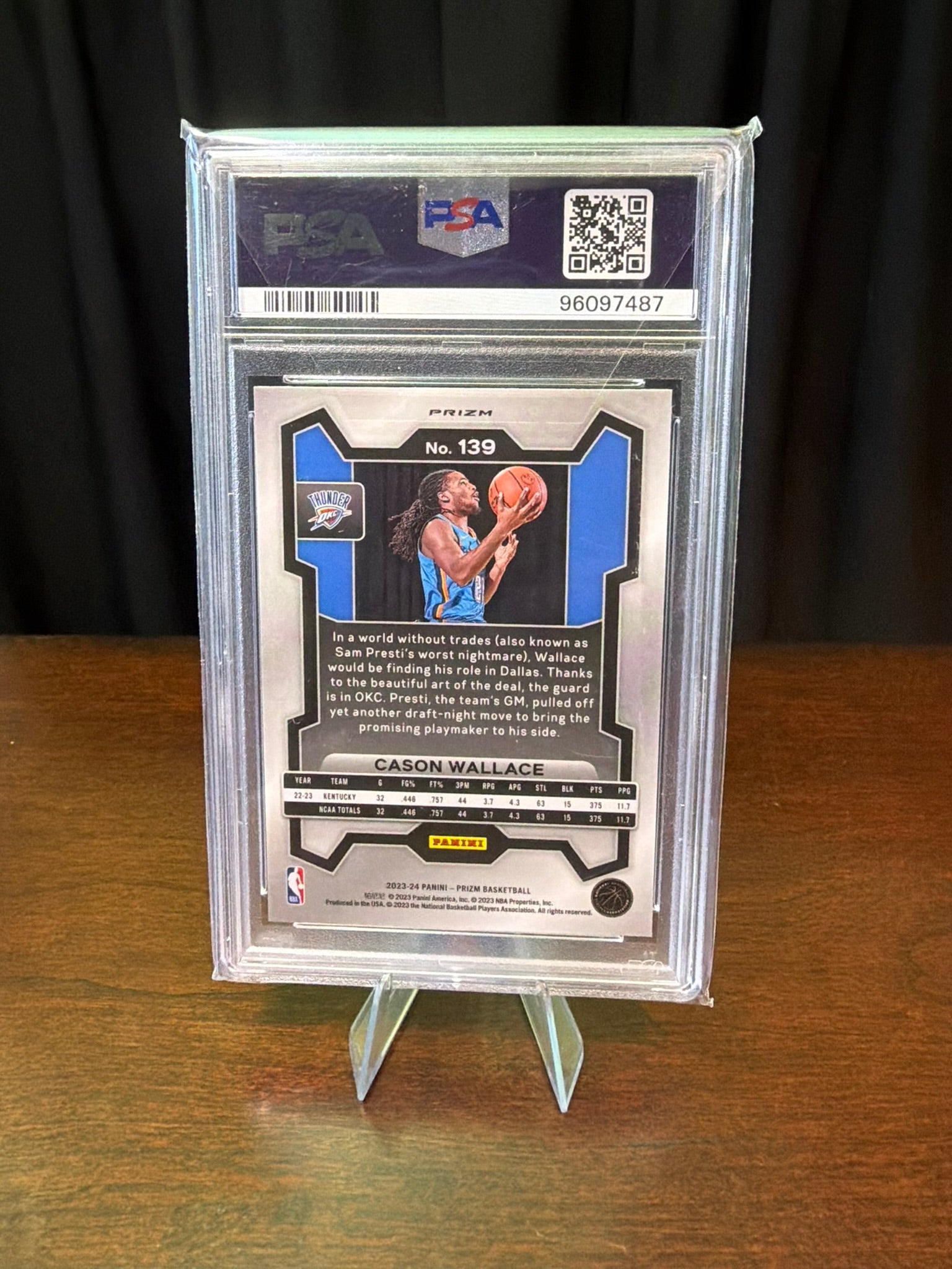 2023 Panini Prizm Cason Wallace - #139 - Silver Prizm - PSA 9 MINT