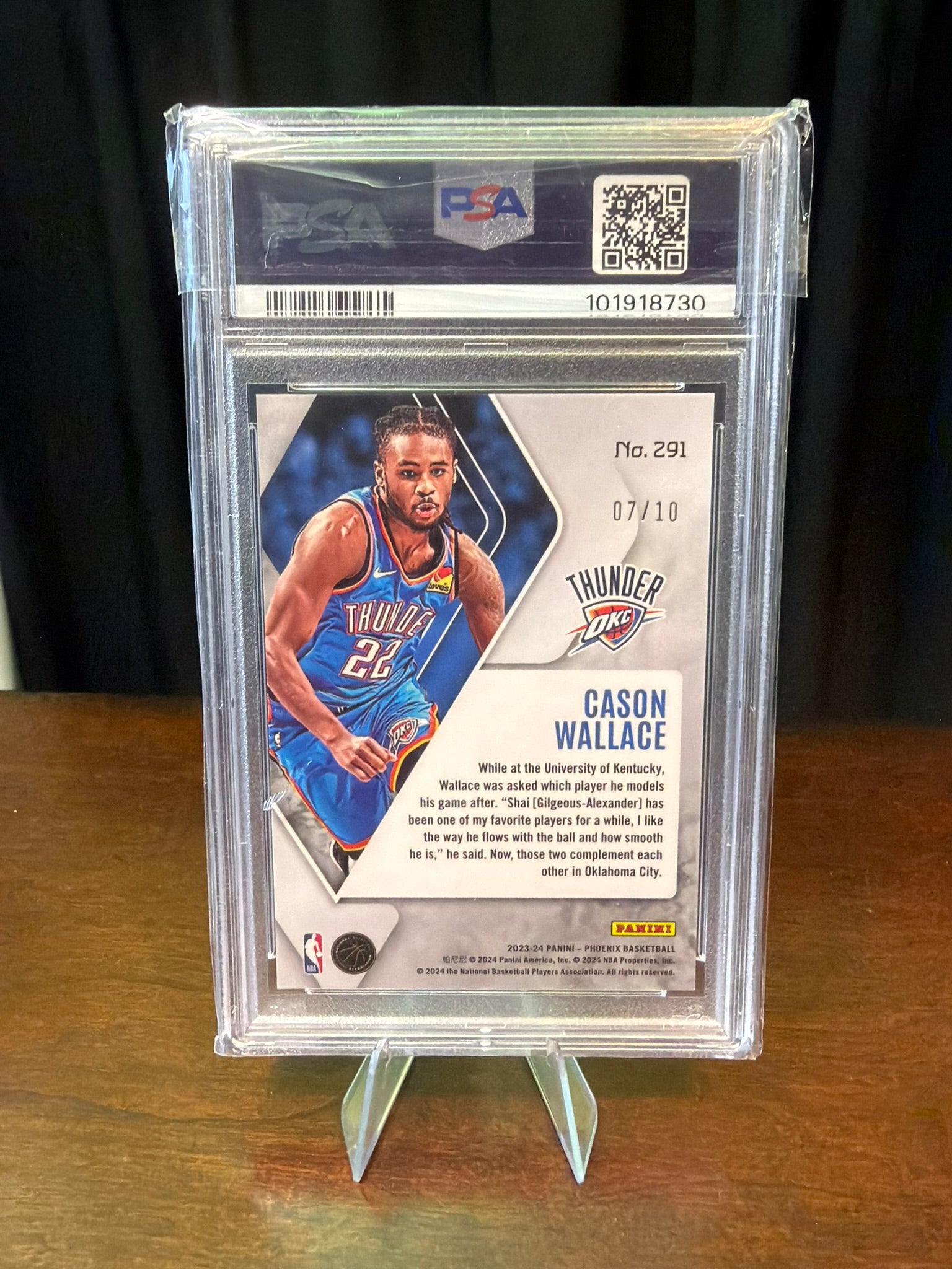 2023 Panini Phoenix Cason Wallace - 07/10 - Gold Phoenix #291 - PSA 9 MINT