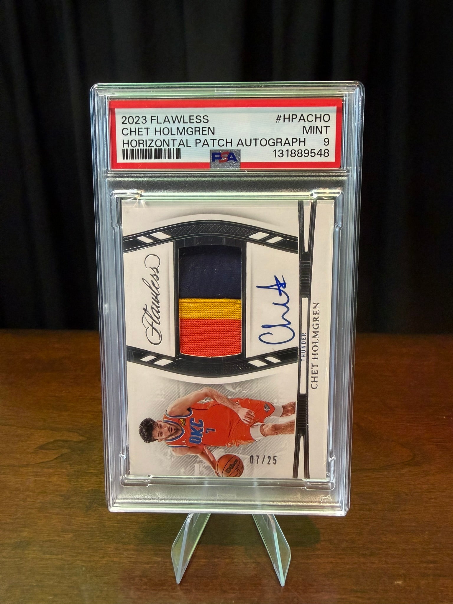 2023 Panini Flawless Chet Holmgren Horizontal Patch Autograph #HPACHO RPA Rookie 7/25 #MATCH - PSA 9 MINT