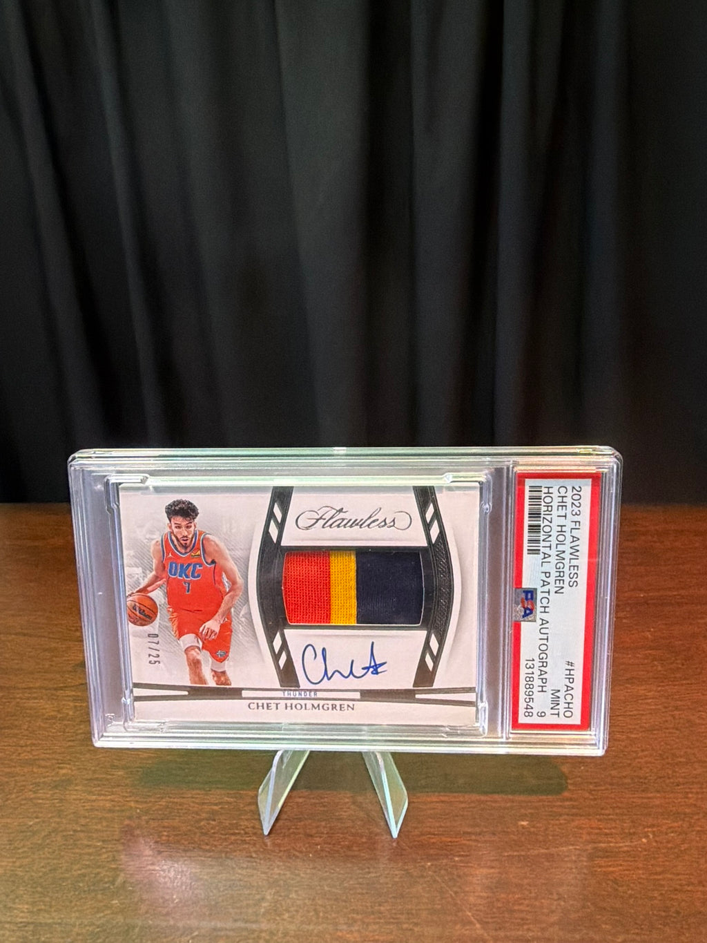 2023 Panini Flawless Chet Holmgren Horizontal Patch Autograph #HPACHO RPA Rookie 7/25 #MATCH - PSA 9 MINT