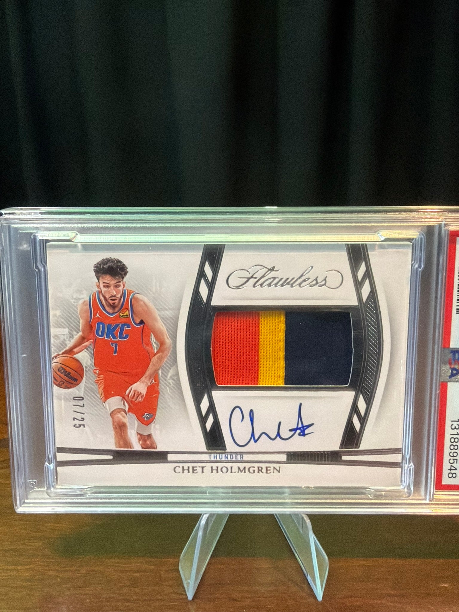 2023 Panini Flawless Chet Holmgren Horizontal Patch Autograph #HPACHO RPA Rookie 7/25 #MATCH - PSA 9 MINT