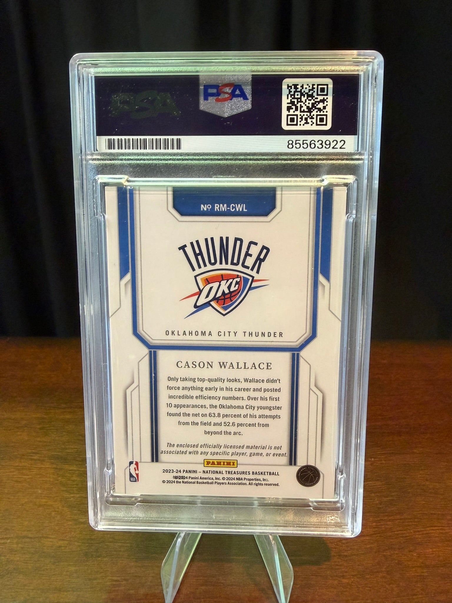 2023 Panini National Treasures Cason Wallace Rookie Materials 02/24 #RM-CWL - PSA Authentic Auto - IN PERSON AUTO