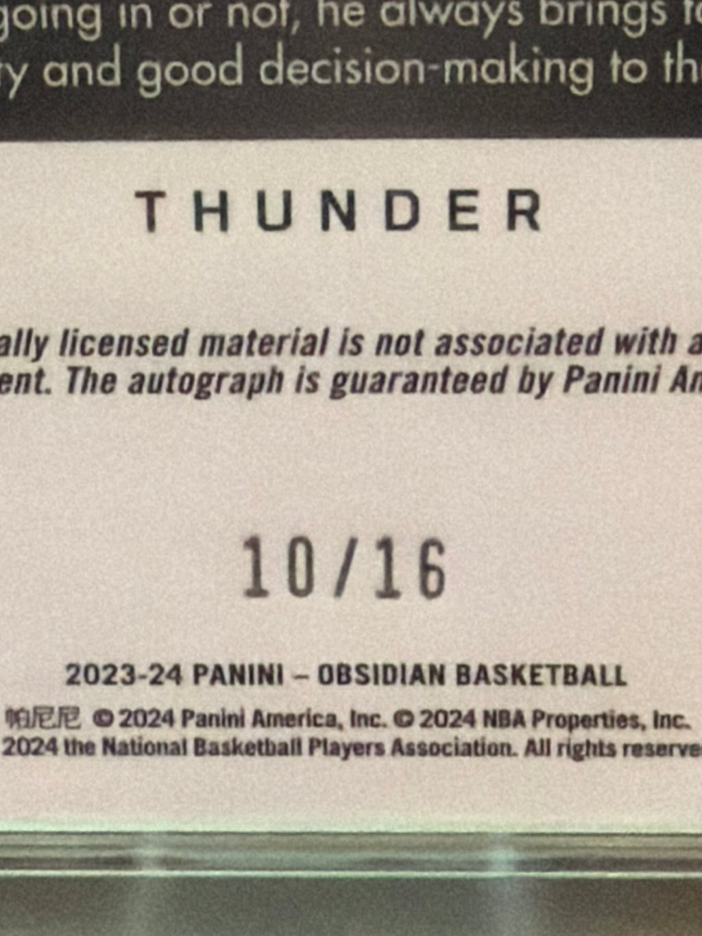2023 Panini Obsidian Cason Wallace Jersey Auto EE Blue Flood FOTL #217 - 10/16 - PSA 9 MINT Auto 10 PSA/DNA CERT