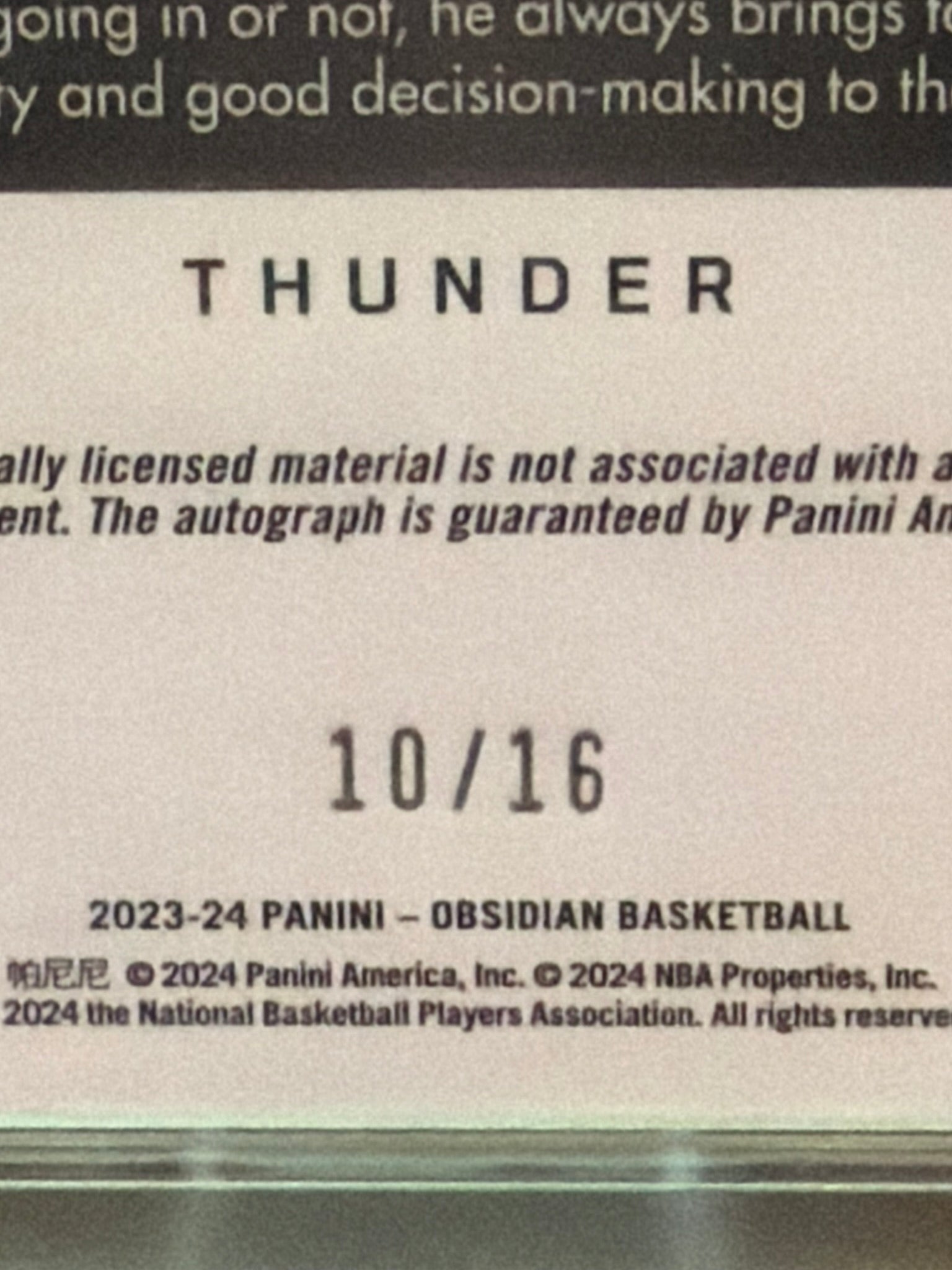 2023 Panini Obsidian Cason Wallace Jersey Auto EE Blue Flood FOTL #217 - 10/16 - PSA 9 MINT Auto 10 PSA/DNA CERT