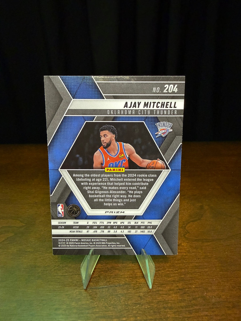 2024 Panini Mosaic Ajay Mitchell Silver Prizm # 204