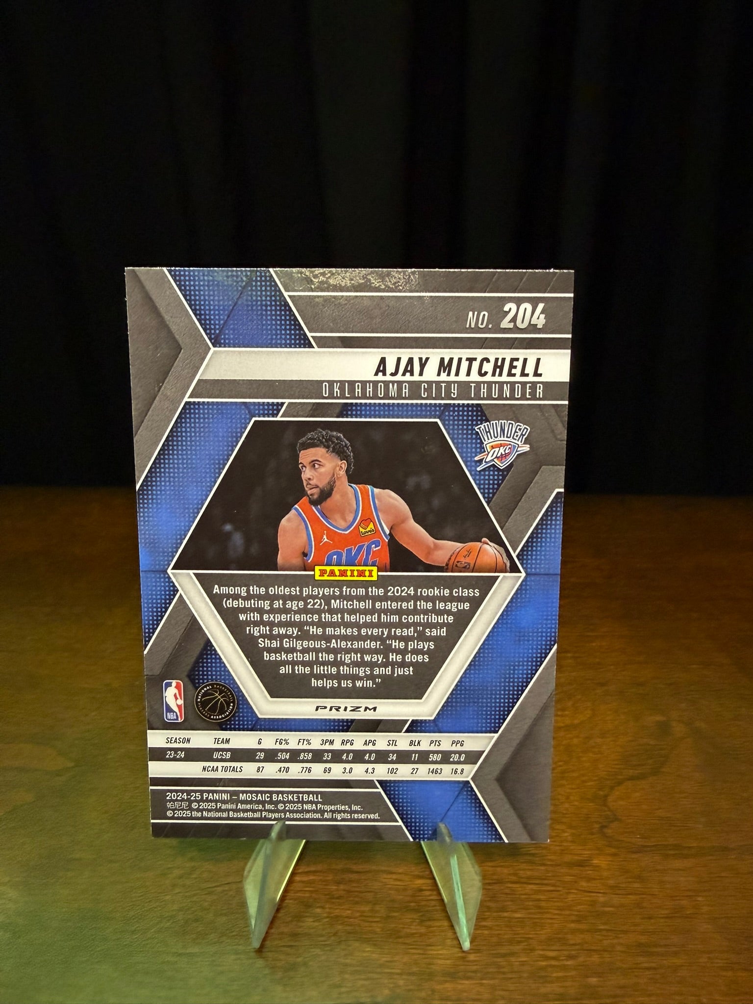 2024 Panini Mosaic Ajay Mitchell Silver Holo Prizm #204