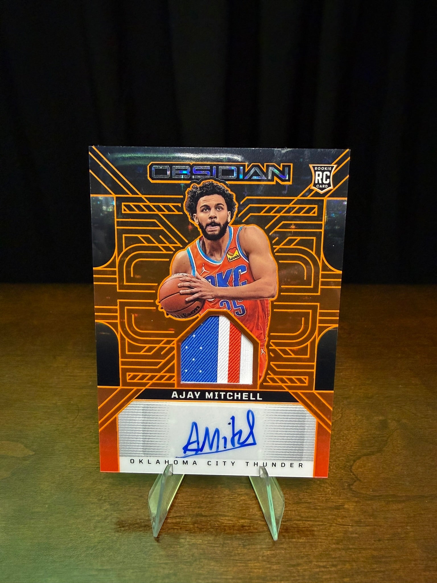 2024 Panini Obsidian Martian Ajay Mitchell RPA Rookie Patch Auto 13/18 FOTL #RHI-AJY - Super RARE