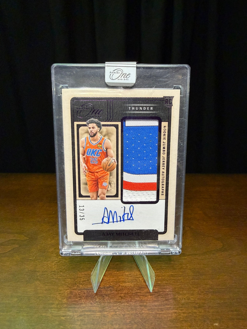 2024 Panini One and One Ajay Mitchell Rookie Jumbo Jersey Autograph /35