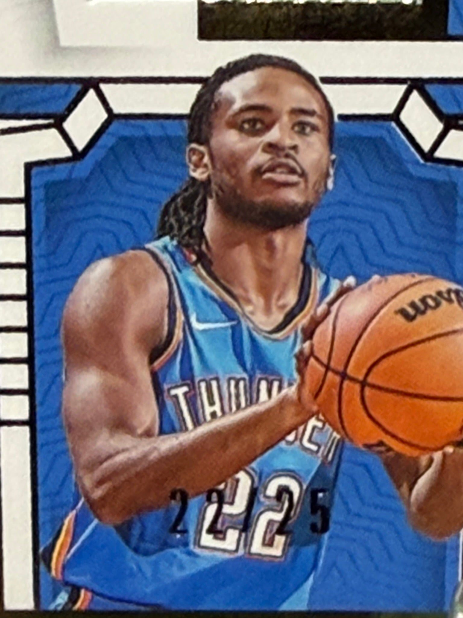 2023 Panini National Treasures Cason Wallace Rookie Triple Patch 22 of 25 Jersey Match - On Card Auto - RPA - Tri Color - OKC Thunder
