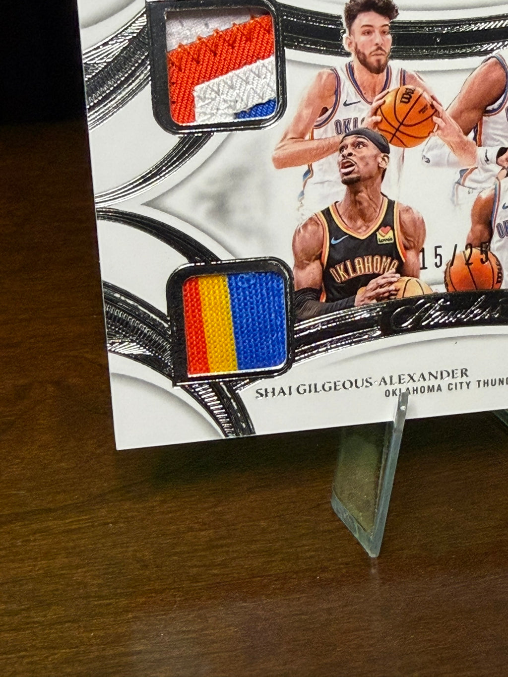 2024-25 Panini Flawless Quad Patches Chet Holmgren - Jalen Williams - Shai Gilgeous-Alexander - Cason Wallace  /25 - #QP-OKC - 2025 NBA Finals Champions