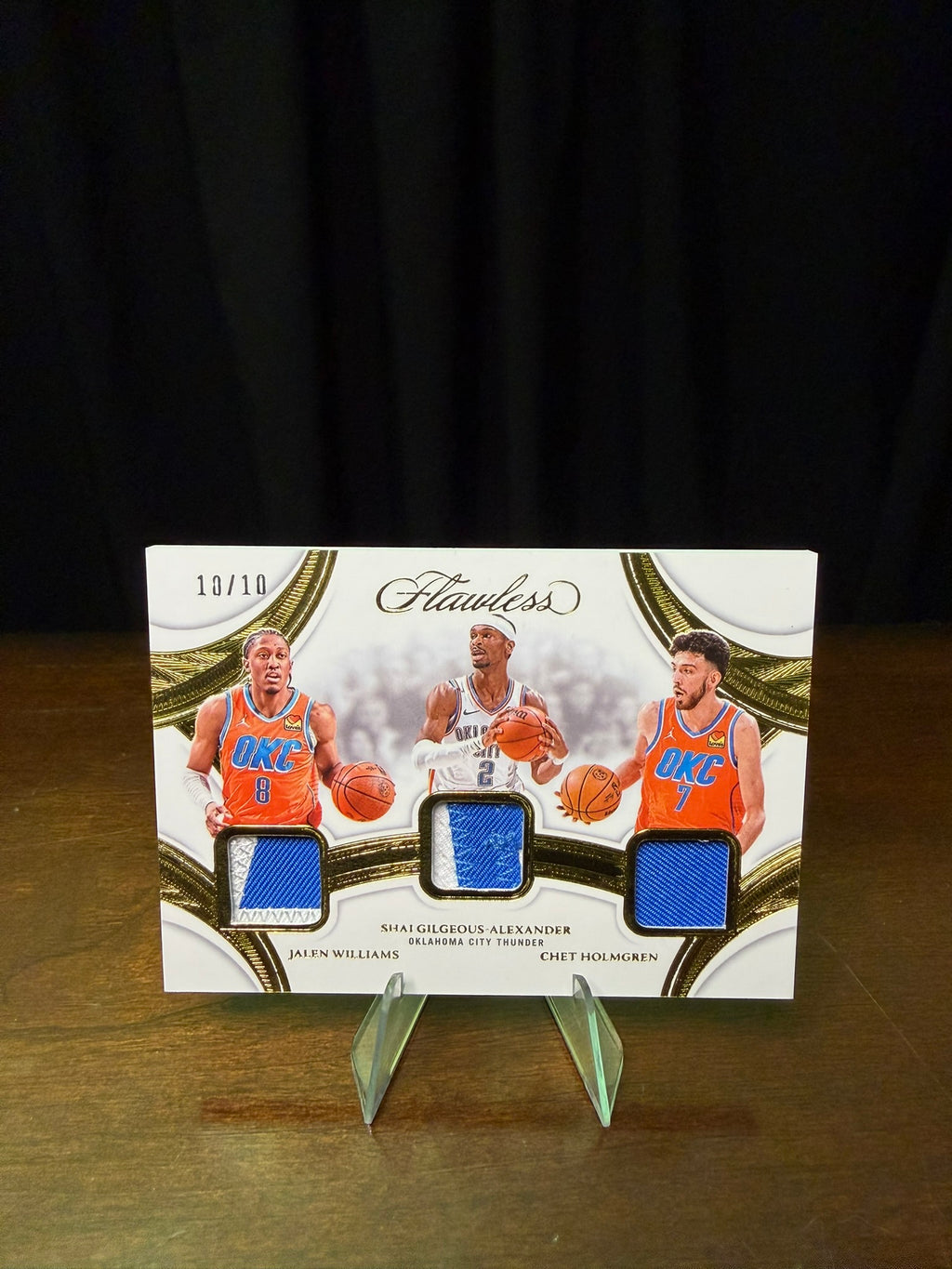 2024-25 Panini Flawless Jalen Williams - Shai Gilgeous-Alexander - Chet Holmgren - /10 - Triple Patch - Game Worn - #TP-OKC - 2025 NBA FINAL CHAMPIONS