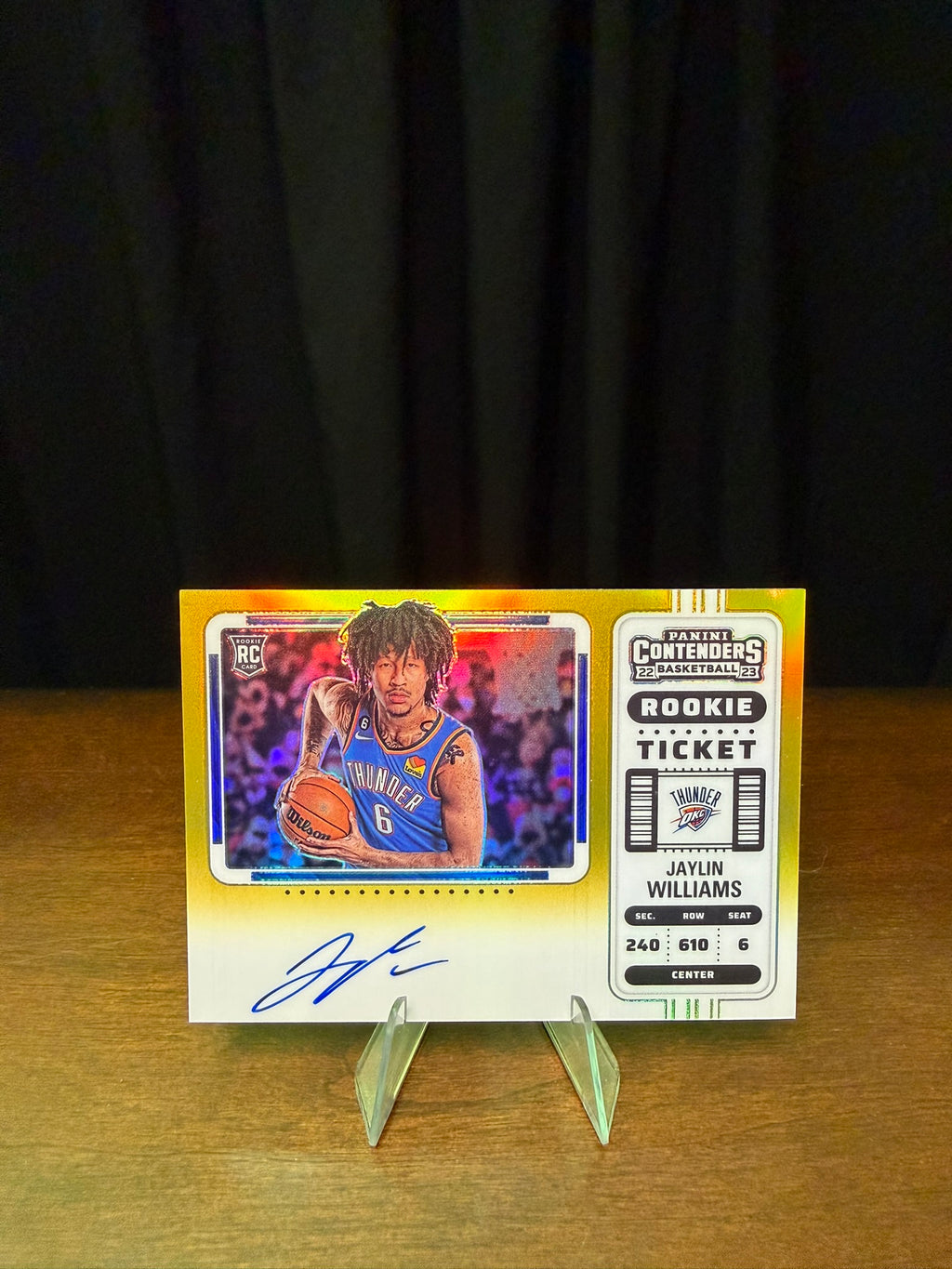 2022 Panini Contender Rookie Ticket Jaylin Williams Gold /10 - #138 - On Card Rookie Auto RC
