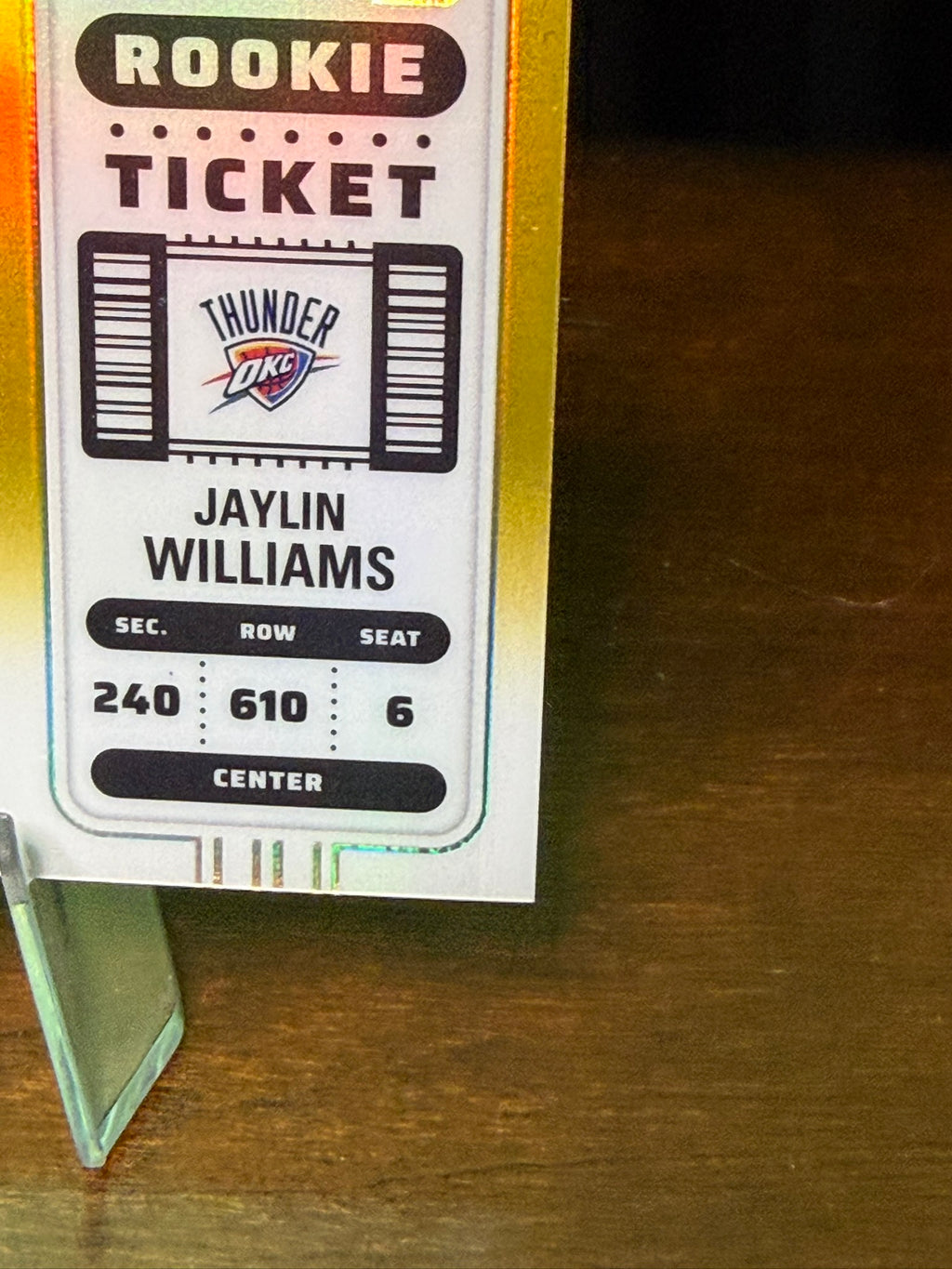 2022 Panini Contender Rookie Ticket Jaylin Williams Gold /10 - #138 - On Card Rookie Auto RC