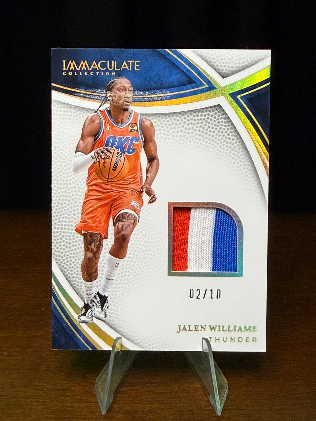 2024 Panini Immaculate Jalen Williams /20 #SWA-JLN Tri Color Patch