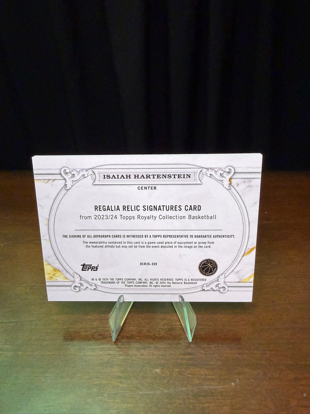 2024 Topps Isaiah Hartenstein /25 Regalia Relics Signatures #RRS-IH RPA