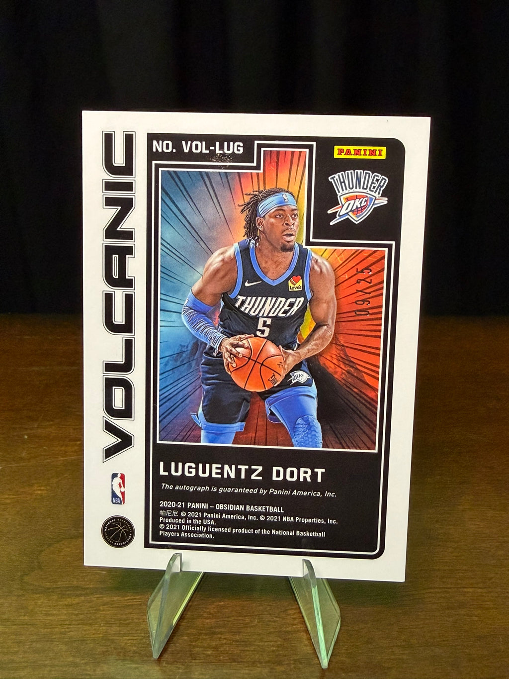 2020 Panini Obsidian Lugentz Dort Volcanic Green /25 #VOL-LUG - Autogragh AU