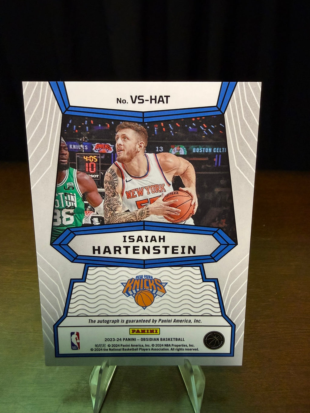 2023 Panini Obsidian Isaiah Hartenstein /75 Volcanic Orange #VS-HAT Auto