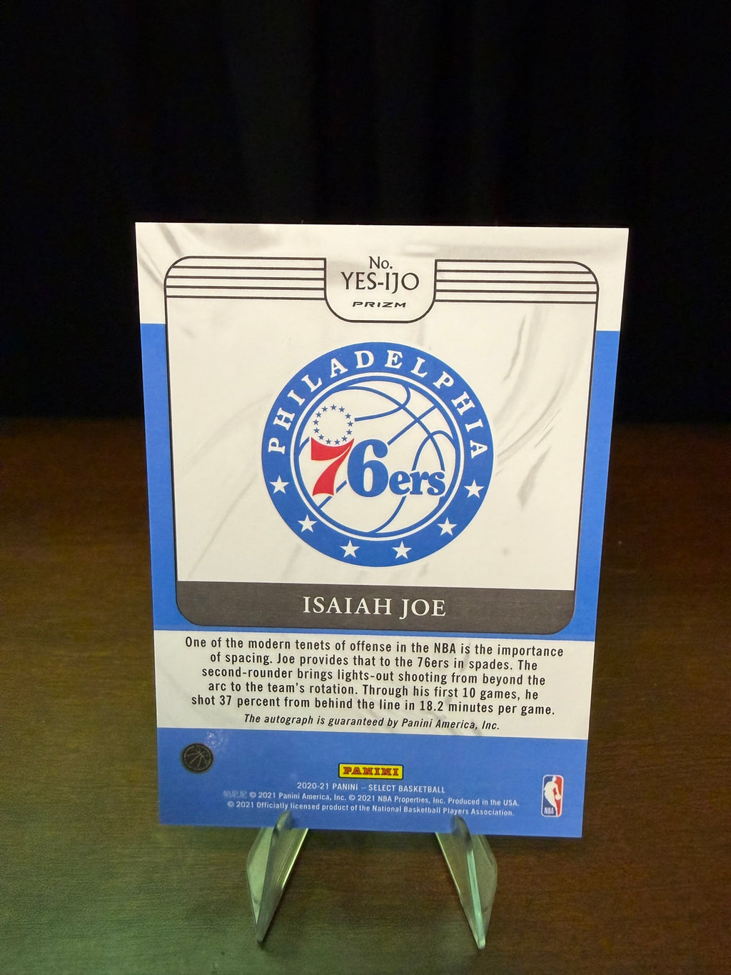 2020 Panini Select Isaiah Joe #YES-IJO
