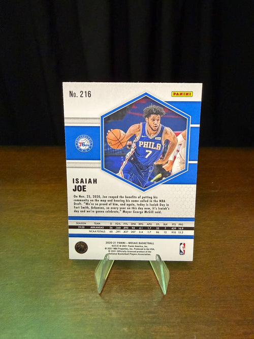 2020 Panini Mosaic Isaiah Joe #216 On card auto
