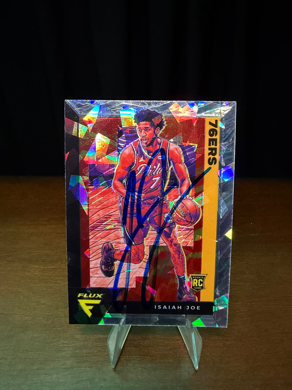 2020 Panini Flux Isaiah Joe Cracked Ice Prizm #122 On Card Auto
