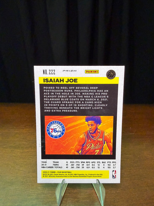2020 Panini Flux Isaiah Joe Cracked Ice Prizm #122 On Card Auto