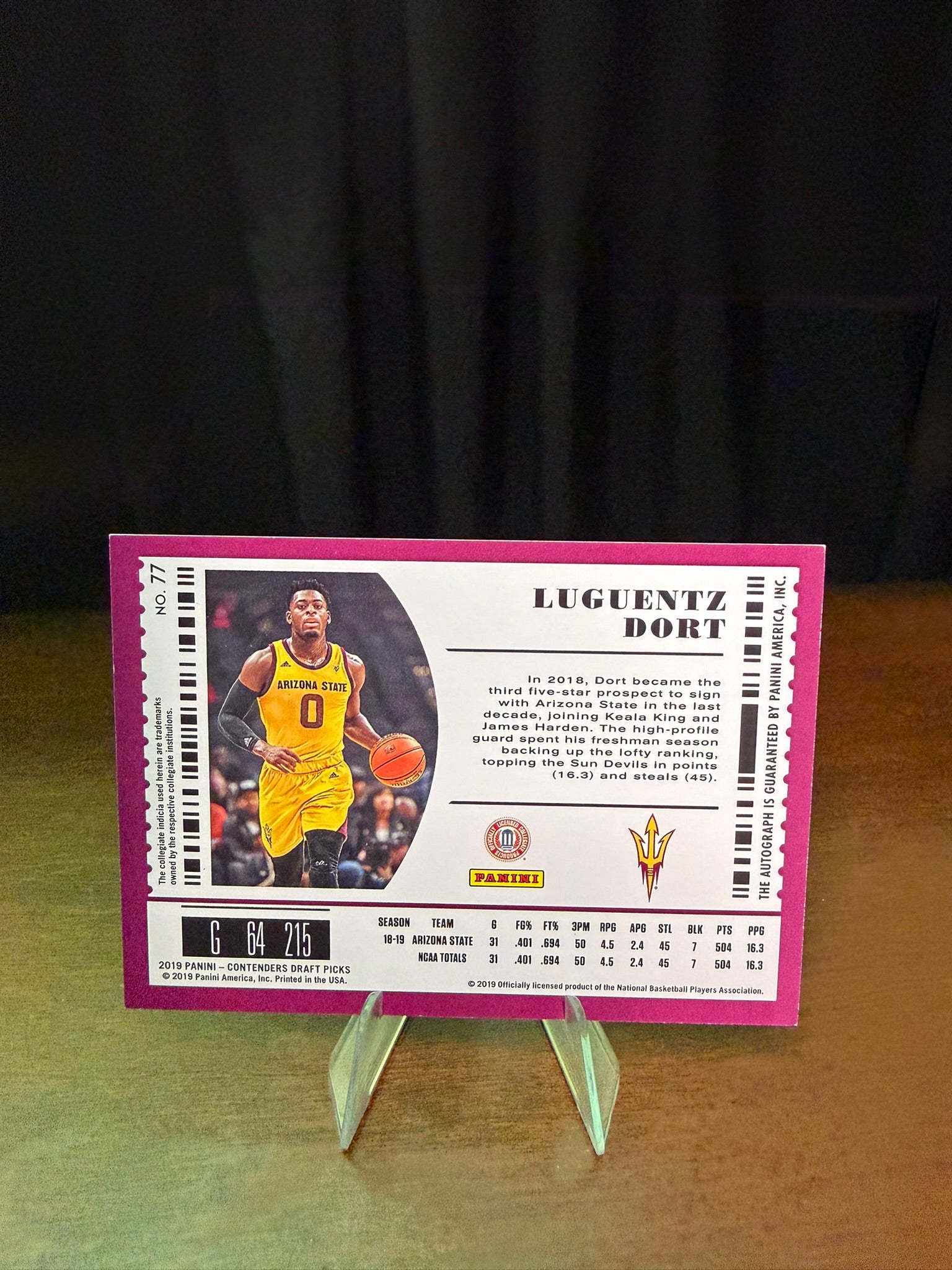 2019 Panini Contenders Lugentz Dort Draft Picks #77 Rookie Auto RC AU