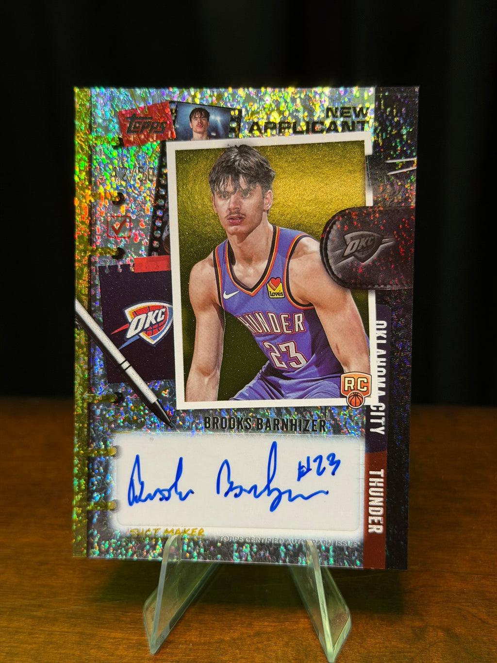 2025 Topps Brooks Barnhizer New Applicant Gold /50 - #NA-BB Autogragh Rookie RC AU