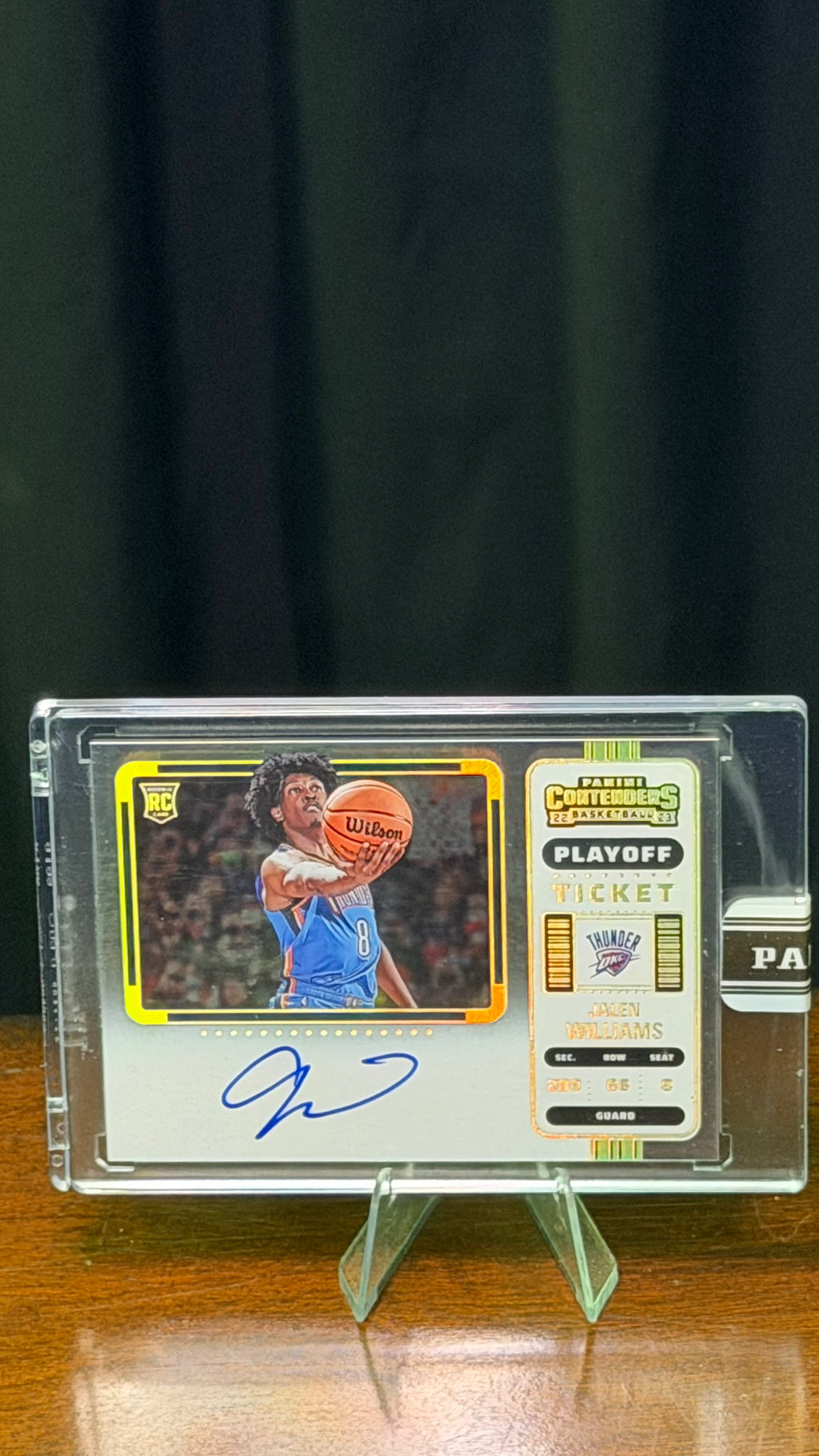 2022 Panini Contenders Jalen Williams Black Box 1/1 Playoff Ticket #115- Panini Sealed