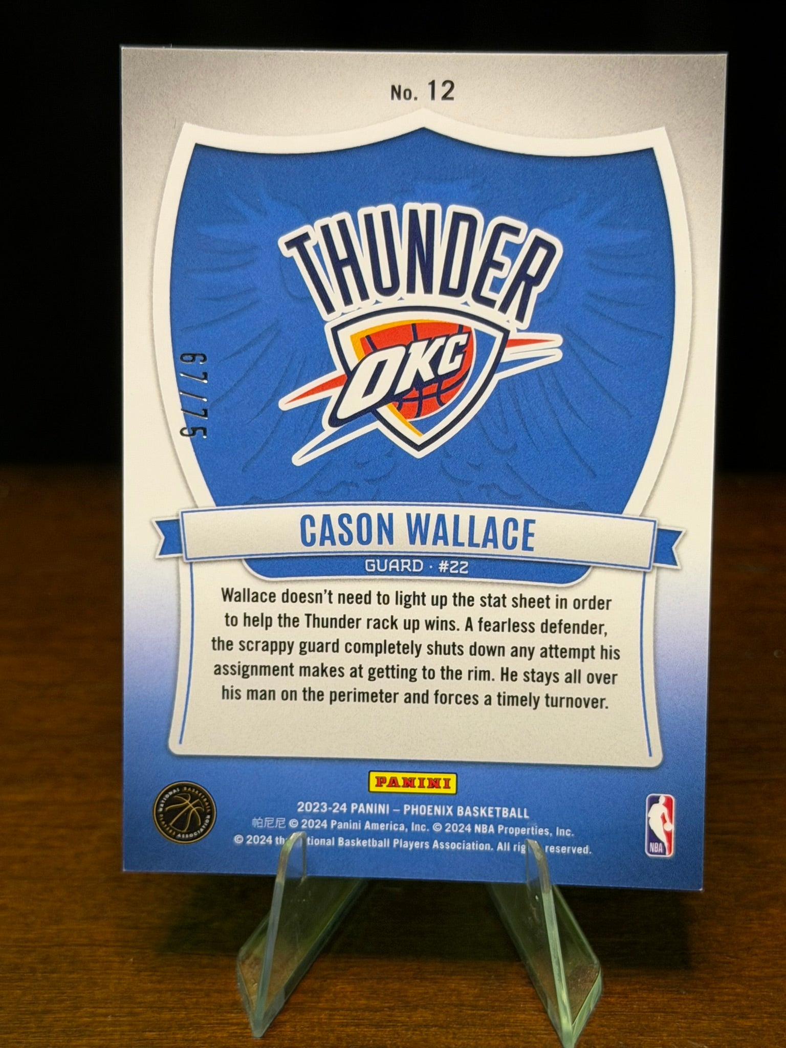 2023 Panini Phoenix Crusade Cason Wallace #12 /75 SP Rookie RC